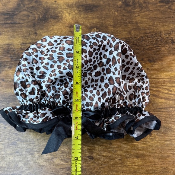 Leopard Print Satin Shower Cap - Picture 3 of 6